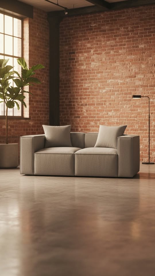 Canapé deux places moderne présenté dans la dernière vidéo Facebook publique de NUEVO Décor Maison
