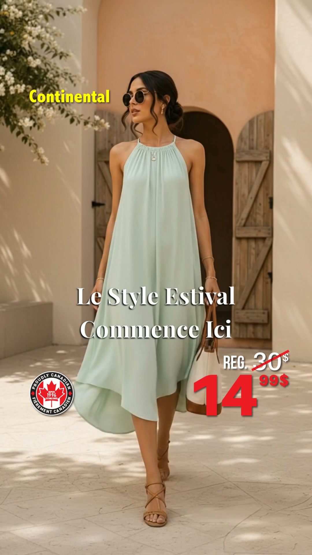 Image officielle de la vidéo Facebook présentant des robes d’été Continental à 14,99 $