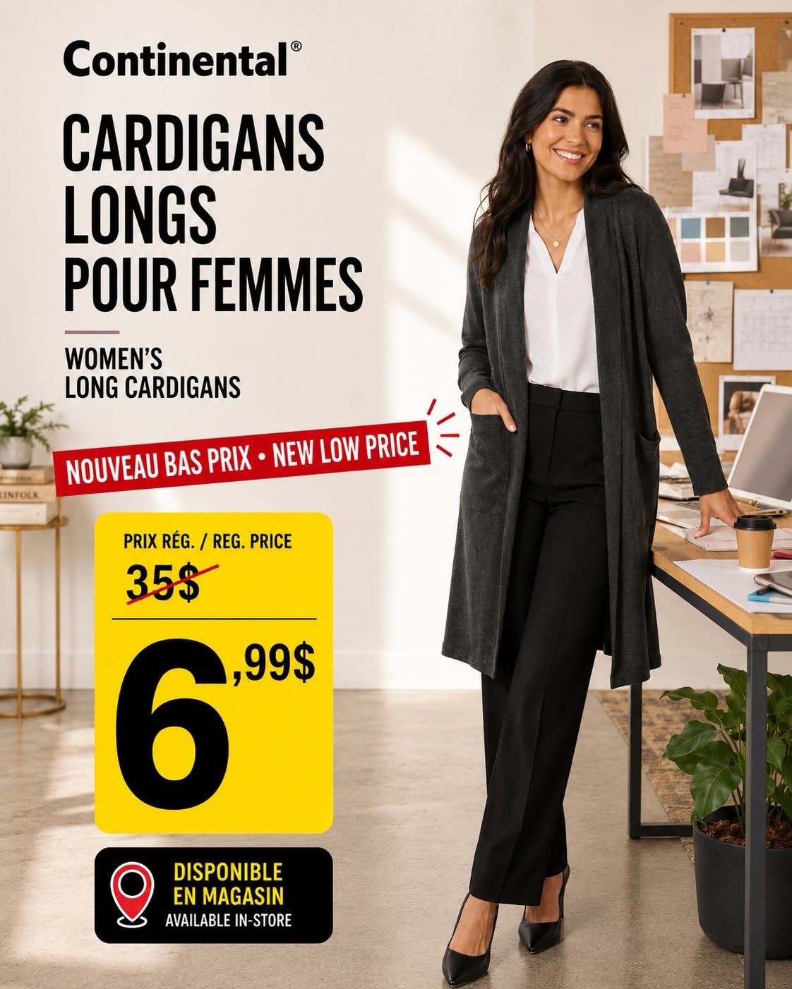 Quatrième modèle de cardigan long pour femmes présenté par Continental